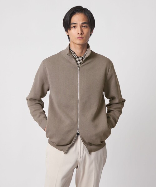 UNITED ARROWS(ユナイテッドアローズ)の「ポリエステル ドライバーズニット UA COZY ウォッシャブル(カーディガン/ボレロ・メンズ・ベージュ/ブラック・L/XL/M/S)」の1枚目の写真