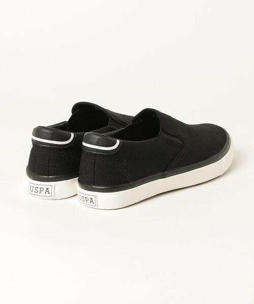 U.S. POLO ASSN.(ユーエスポロアッスン)の「【U.S. POLO ASSN./ユーエスポロアッスン】ワンポイント キャンバス スリッポン(スリッポン・レディース・ブラック/ホワイト・23.0cm/24.0cm/24.5cm/25.0cm/22.5cm/23.5cm)」の3枚目の写真