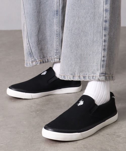 U.S. POLO ASSN.(ユーエスポロアッスン)の「【U.S. POLO ASSN./ユーエスポロアッスン】ワンポイント キャンバス スリッポン(スリッポン・レディース・ブラック/ホワイト・23.0cm/24.0cm/24.5cm/25.0cm/22.5cm/23.5cm)」の6枚目の写真