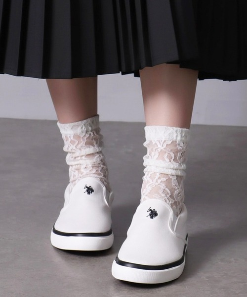 U.S. POLO ASSN.(ユーエスポロアッスン)の「【U.S. POLO ASSN./ユーエスポロアッスン】ワンポイント キャンバス スリッポン(スリッポン・レディース・ブラック/ホワイト・23.0cm/24.0cm/24.5cm/25.0cm/22.5cm/23.5cm)」の11枚目の写真