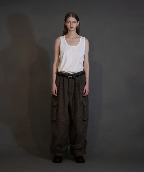 my beautiful landlet（マイビューティフルランドレット）の「【my beautiful landlet】 ALPACA SHAGGY WIDE CARGO PANTS（カーゴパンツ・メンズ・ベージュ/ブラウン/ブラック・1/0）」の3枚目の写真