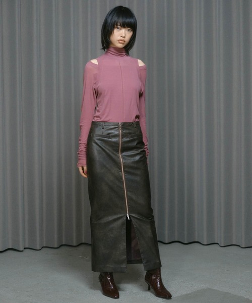 THINGS THAT MATTER（シングス ザット マター）の「LAYERED SHEER CUT&SEW TOPS / レイヤード シアー カットアンドソー トップス（Tシャツ/カットソー・レディース・ピンク/ブラック/アイボリー・FREE）」の12枚目の写真