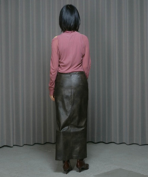 THINGS THAT MATTER（シングス ザット マター）の「LAYERED SHEER CUT&SEW TOPS / レイヤード シアー カットアンドソー トップス（Tシャツ/カットソー・レディース・ピンク/ブラック/アイボリー・FREE）」の13枚目の写真