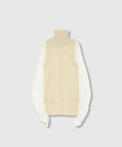 THINGS THAT MATTER（シングス ザット マター）の「LAYERED SHEER CUT&SEW TOPS / レイヤード シアー カットアンドソー トップス（Tシャツ/カットソー・レディース・ピンク/ブラック/アイボリー・FREE）」の17枚目の写真