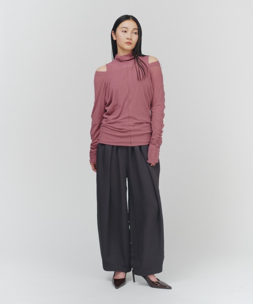 THINGS THAT MATTER（シングス ザット マター）の「LAYERED SHEER CUT&SEW TOPS / レイヤード シアー カットアンドソー トップス（Tシャツ/カットソー・レディース・ピンク/ブラック/アイボリー・FREE）」の15枚目の写真