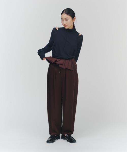 THINGS THAT MATTER（シングス ザット マター）の「LAYERED SHEER CUT&SEW TOPS / レイヤード シアー カットアンドソー トップス（Tシャツ/カットソー・レディース・ピンク/ブラック/アイボリー・FREE）」の22枚目の写真