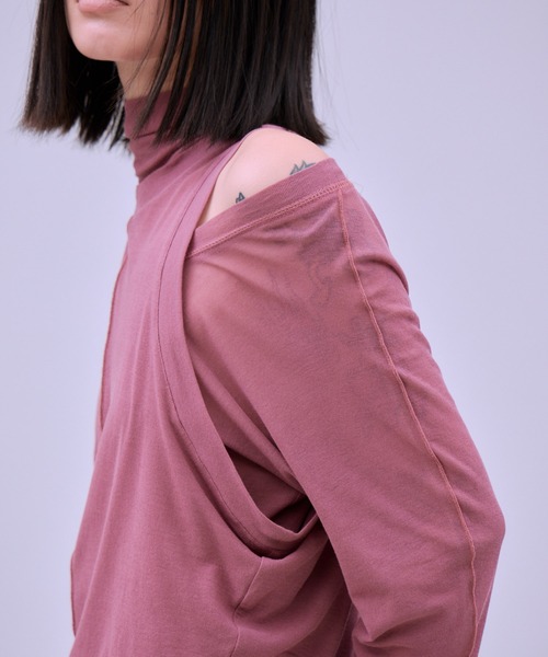 THINGS THAT MATTER（シングス ザット マター）の「LAYERED SHEER CUT&SEW TOPS / レイヤード シアー カットアンドソー トップス（Tシャツ/カットソー・レディース・ピンク/ブラック/アイボリー・FREE）」の22枚目の写真