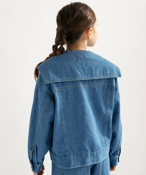 EDWIN（エドウィン）の「【Ou? by EDWIN】BIG襟デニムジャケット（デニムジャケット・キッズ・ネイビー/ブルー・100/90/150/130/140/120/110）」の12枚目の写真