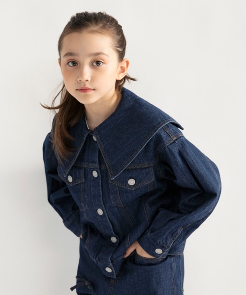 EDWIN（エドウィン）の「【Ou? by EDWIN】BIG襟デニムジャケット（デニムジャケット・キッズ・ネイビー/ブルー・100/90/150/130/140/120/110）」の5枚目の写真