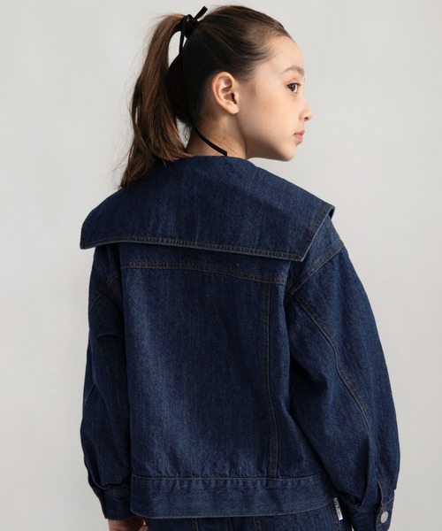 EDWIN（エドウィン）の「【Ou? by EDWIN】BIG襟デニムジャケット（デニムジャケット・キッズ・ネイビー/ブルー・100/90/150/130/140/120/110）」の6枚目の写真