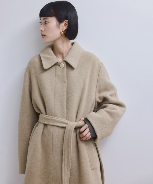 ADAM ET ROPE'（アダムエロペ）の「【WEB限定】ベルテッドオーバーサイズロングコート（ステンカラーコート・レディース・ベージュ/ブラック/グレー/ブラウン・FREE）」の19枚目の写真
