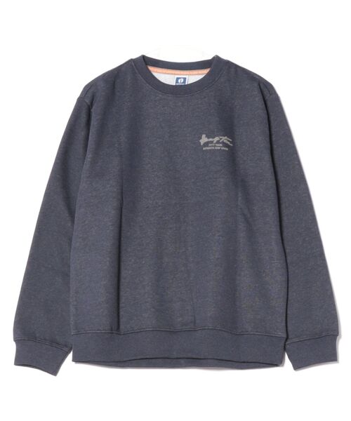 HANGTEN(ハンテン)の「【HANGTEN/ハンテン】起毛バックプリントトレーナー/スウェット ユニセックス 長袖 クルーネック サーフ バックプリント ロゴ カジュアル ストリート アメカジ ヴィンテージ レトロ(スウェット・メンズ・エンジ/ベージュ/ネイビー/グレー・MEDIUM/LARGE/X-LARGE)」の3枚目の写真