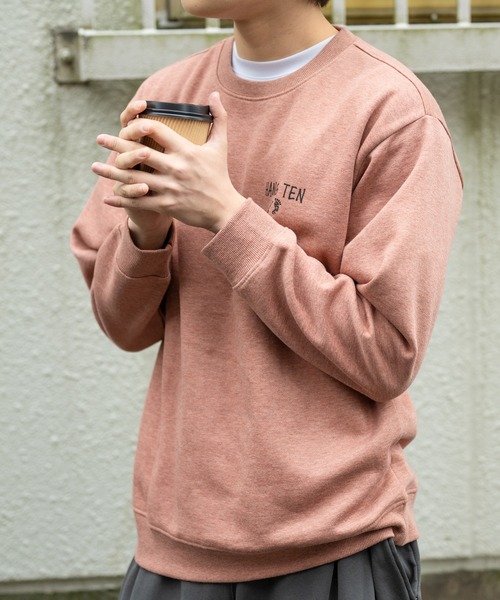 HANGTEN(ハンテン)の「【HANGTEN/ハンテン】起毛バックプリントトレーナー/スウェット ユニセックス 長袖 クルーネック サーフ バックプリント ロゴ カジュアル ストリート アメカジ ヴィンテージ レトロ(スウェット・メンズ・エンジ/ベージュ/ネイビー/グレー・MEDIUM/LARGE/X-LARGE)」の8枚目の写真
