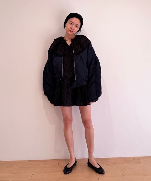 HOLIDAY（ホリデイ）の「LACE BIG COLLAR MINI DRESS レースビッグカラーミニドレス（ワンピース・レディース・ホワイト/ブラック・ONE SIZE）」の14枚目の写真