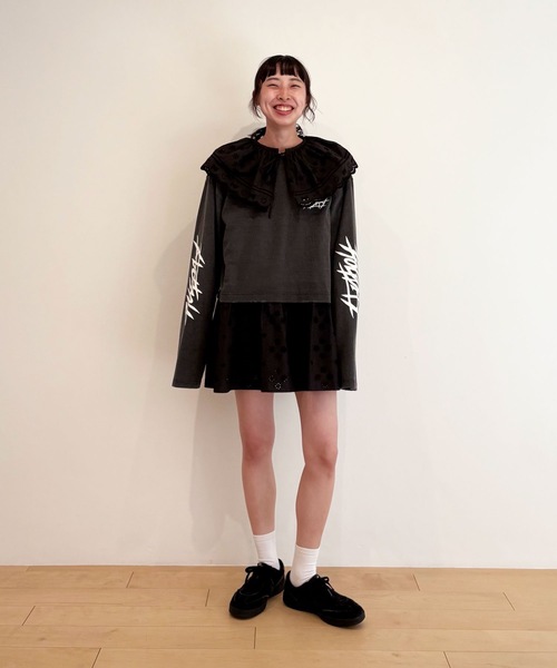 HOLIDAY（ホリデイ）の「LACE BIG COLLAR MINI DRESS レースビッグカラーミニドレス（ワンピース・レディース・ホワイト/ブラック・ONE SIZE）」の16枚目の写真