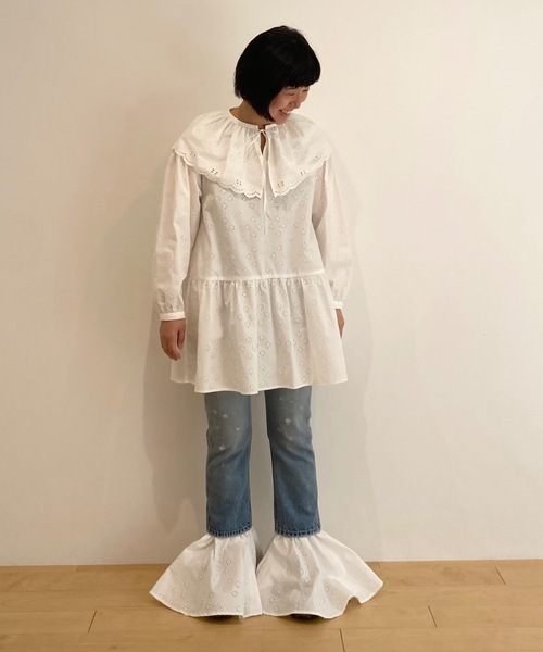 HOLIDAY（ホリデイ）の「LACE BIG COLLAR MINI DRESS レースビッグカラーミニドレス（ワンピース・レディース・ホワイト/ブラック・ONE SIZE）」の17枚目の写真