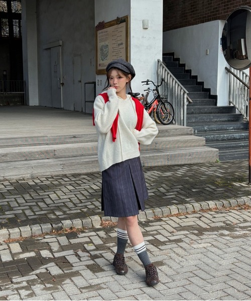 Vini(ヴィニ)の「ボリュームシルエット キャスケット(キャスケット・レディース・ベージュ/ダークグレー/ブラウン・FREE)」の8枚目の写真