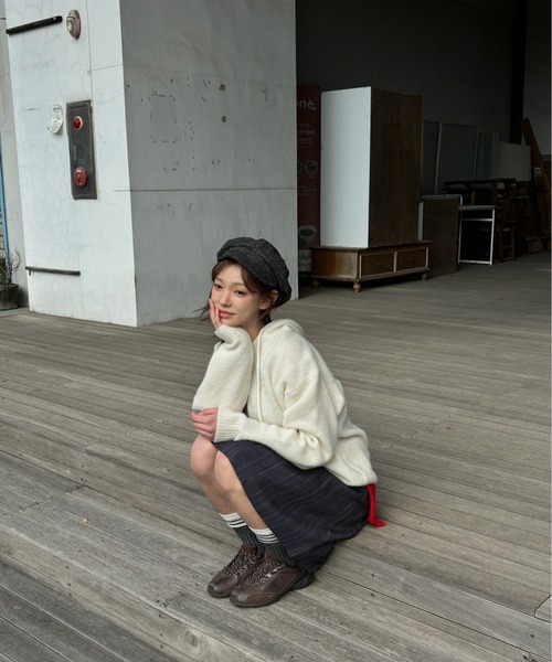 Vini(ヴィニ)の「ボリュームシルエット キャスケット(キャスケット・レディース・ベージュ/ダークグレー/ブラウン・FREE)」の11枚目の写真