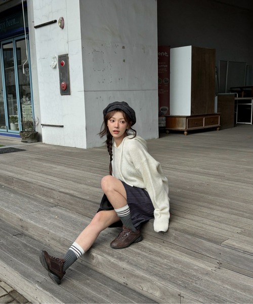 Vini(ヴィニ)の「ボリュームシルエット キャスケット(キャスケット・レディース・ベージュ/ダークグレー/ブラウン・FREE)」の12枚目の写真