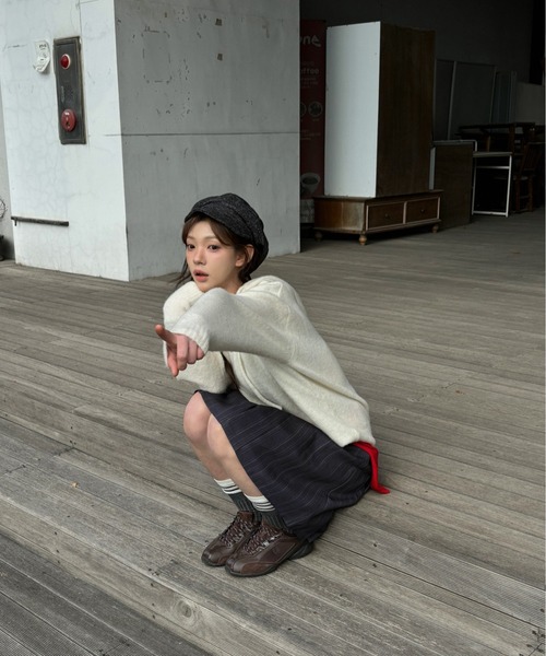 Vini(ヴィニ)の「ボリュームシルエット キャスケット(キャスケット・レディース・ベージュ/ダークグレー/ブラウン・FREE)」の13枚目の写真