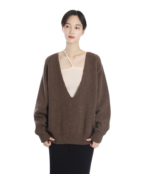 BASERANGE（ベースレンジ）の「BASERANGE / ベースレンジ：【レディース】SOAR V NECK：PUSOV-MW-WI25[ANN]（カーディガン/ボレロ・レディース・ブラウン系その他・XS-S）」の6枚目の写真