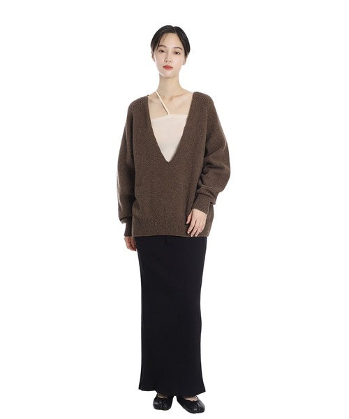 BASERANGE（ベースレンジ）の「BASERANGE / ベースレンジ：【レディース】SOAR V NECK：PUSOV-MW-WI25[ANN]（カーディガン/ボレロ・レディース・ブラウン系その他・XS-S）」の9枚目の写真