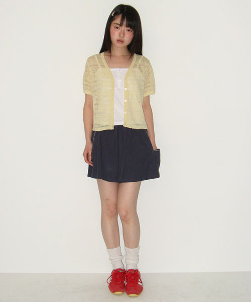 RONRON(ロンロン)の「BREEZY SCOTCH SUMMER KNIT CARDIGAN SOFT YELLOW(カーディガン/ボレロ・レディース・その他・FREE)」の2枚目の写真