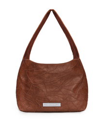LEATHER WRINKLE TOTE BAG_BROWN