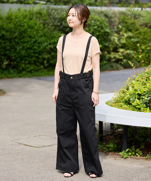 Lee（リー）の「《追加》LEE/リー SLOBE別注 サスペンダーパンツ（その他パンツ・レディース・ベージュ系その他/ブラック・38/36）」の4枚目の写真