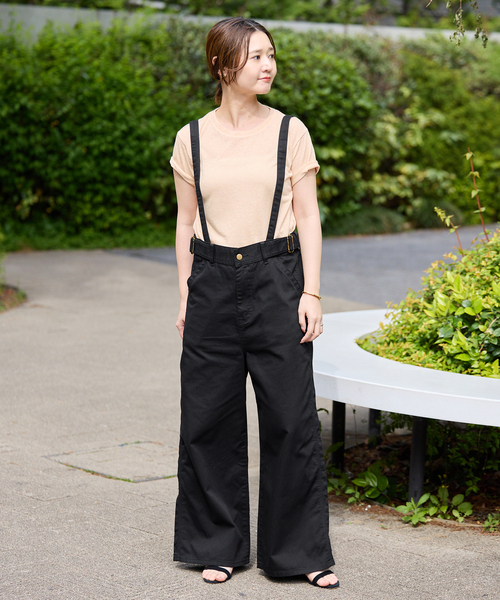 Lee（リー）の「《追加》LEE/リー SLOBE別注 サスペンダーパンツ（その他パンツ・レディース・ベージュ系その他/ブラック・38/36）」の5枚目の写真