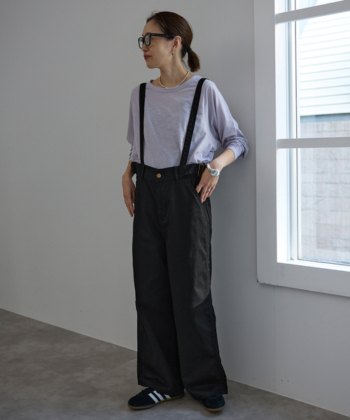 Lee（リー）の「《追加》LEE/リー SLOBE別注 サスペンダーパンツ（その他パンツ・レディース・ベージュ系その他/ブラック・38/36）」の7枚目の写真