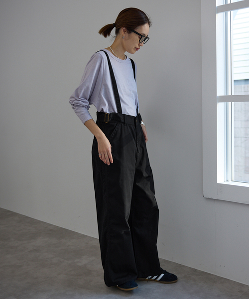 Lee（リー）の「《追加》LEE/リー SLOBE別注 サスペンダーパンツ（その他パンツ・レディース・ベージュ系その他/ブラック・38/36）」の8枚目の写真