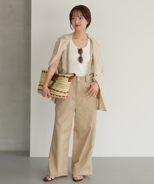 Lee（リー）の「《追加》LEE/リー SLOBE別注 サスペンダーパンツ（その他パンツ・レディース・ベージュ系その他/ブラック・38/36）」の10枚目の写真