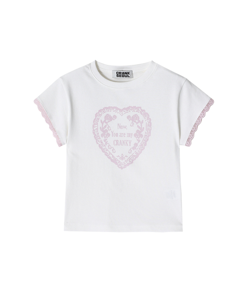 CRANK(クランク)の「レースハートプリントトップス_ホワイト(Tシャツ/カットソー・レディース・その他・FREE)」の5枚目の写真