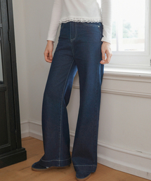 muahmuah（ムーアムーア）の「Wide low denim pants（デニムパンツ）」