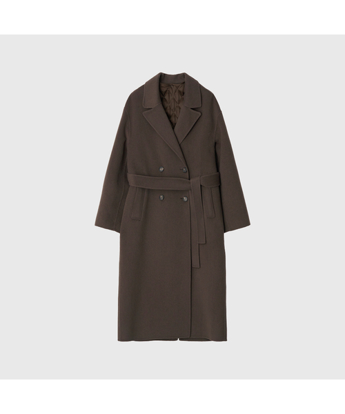 LOOKAST(ルックキャスト)の「セリアウールカシミヤハンドメイドダブルコート / SERRIA WOOL CASHMERE HANDMADE DOUBLE COAT_4colors(チェスターコート・レディース・ブラック/ライトベージュ/ダークグレー/ダークブラウン・ONE)」の4枚目の写真