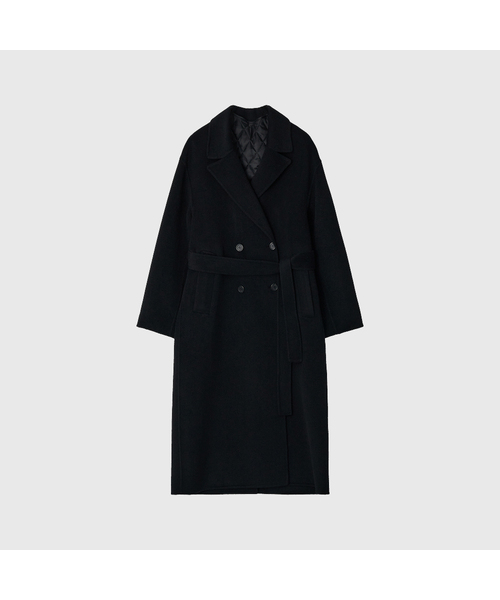 LOOKAST(ルックキャスト)の「セリアウールカシミヤハンドメイドダブルコート / SERRIA WOOL CASHMERE HANDMADE DOUBLE COAT_4colors(チェスターコート・レディース・ブラック/ライトベージュ/ダークグレー/ダークブラウン・ONE)」の1枚目の写真