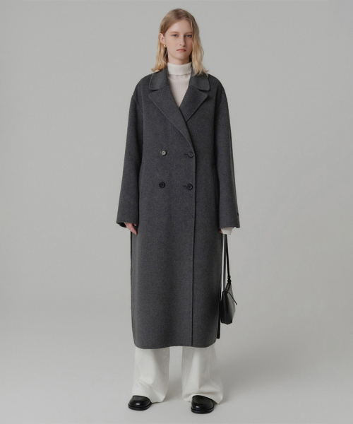 LOOKAST(ルックキャスト)の「セリアウールカシミヤハンドメイドダブルコート / SERRIA WOOL CASHMERE HANDMADE DOUBLE COAT_4colors(チェスターコート・レディース・ブラック/ライトベージュ/ダークグレー/ダークブラウン・ONE)」の7枚目の写真