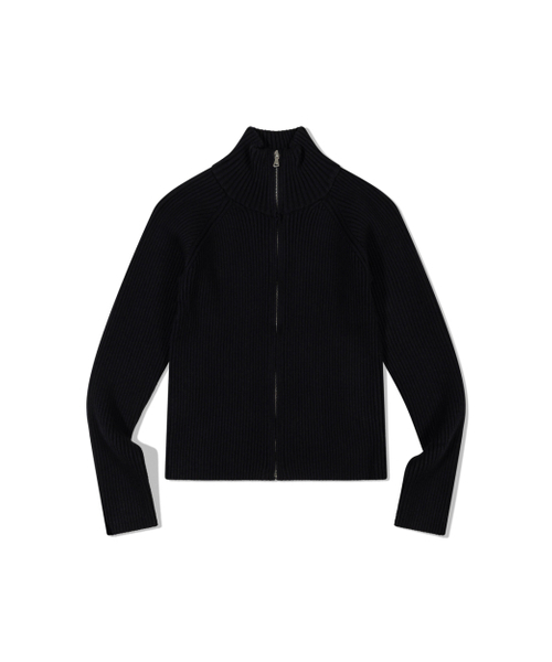 MOAA(モア)の「Ribbed Mock Neck Zip-Up (BLACK)(ニット/セーター・レディース・その他・SMALL/MEDIUM)」の2枚目の写真
