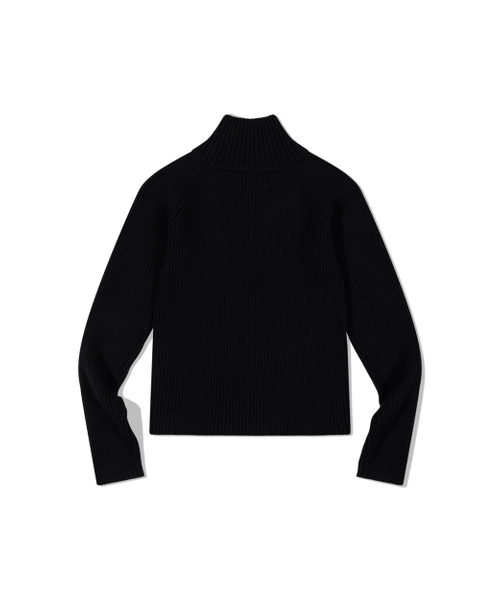 MOAA(モア)の「Ribbed Mock Neck Zip-Up (BLACK)(ニット/セーター・レディース・その他・SMALL/MEDIUM)」の3枚目の写真