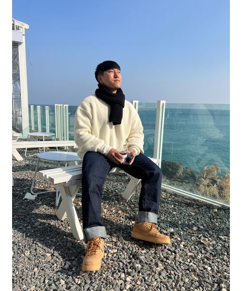 MUSINSA STANDARD(ムシンサスタンダード)の「オーバーサイズリブドクルーネックニット【クリーム】(ニット/セーター・メンズ・その他・SMALL/MEDIUM/LARGE/X-LARGE/XX-LARGE)」の10枚目の写真