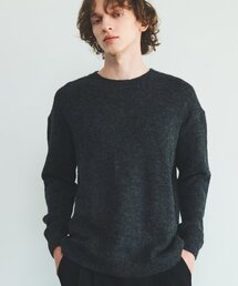 ユニセックスウールクルーネックオーバーニット_CHARCOAL
