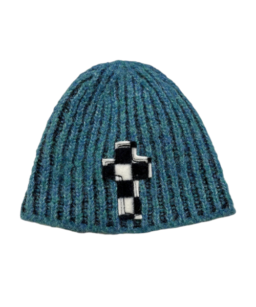 セール】Bold Cross Two Tone Beanie ((blue))（ニットキャップ