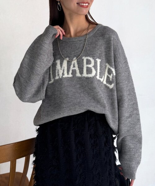 Chez toi（シェトワ）の「シャギーロゴニットプルオーバー（ニット