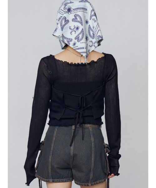 EMODA（エモダ）の「2トーンスカーフキャップ（キャップ・レディース・ネイビー/ホワイト・FREE）」の10枚目の写真