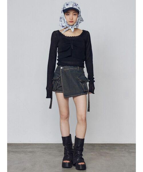 EMODA（エモダ）の「2トーンスカーフキャップ（キャップ・レディース・ネイビー/ホワイト・FREE）」の11枚目の写真