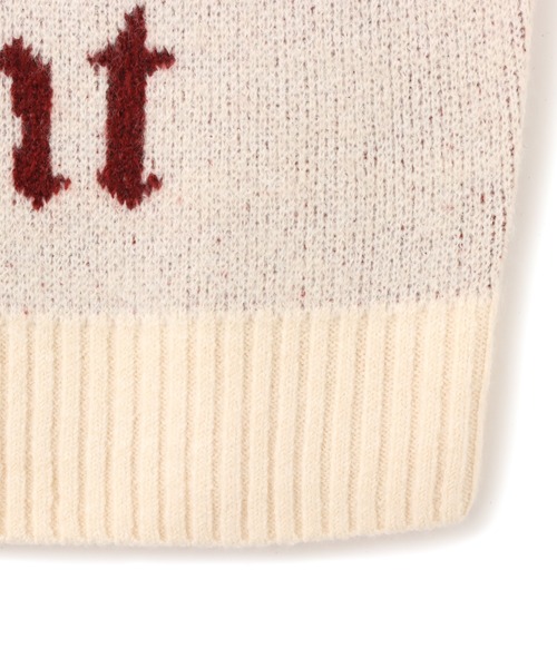 atmos pink(アトモスピンク)の「atmos pink Logo Crew Knit Tops / アトモス ピンク ロゴ クルー ニット トップス(ニット/セーター・レディース・ホワイト/レッド/ブラック・FREE)」の6枚目の写真