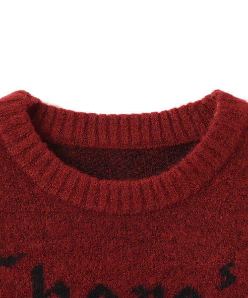 atmos pink(アトモスピンク)の「atmos pink Logo Crew Knit Tops / アトモス ピンク ロゴ クルー ニット トップス(ニット/セーター・レディース・ホワイト/レッド/ブラック・FREE)」の12枚目の写真