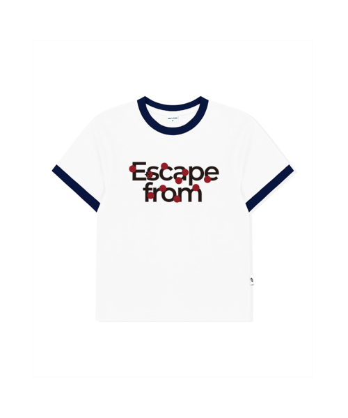 ESCAPEFROM（エスケープフロム）の「ロゴレディーバーグプリントリンガー半袖ネイビー（Tシャツ/カットソー・レディース・その他・LARGE/MEDIUM）」の2枚目の写真