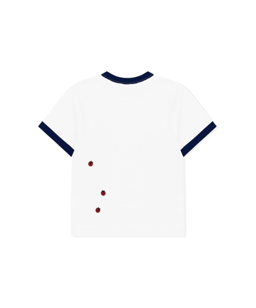 ESCAPEFROM（エスケープフロム）の「ロゴレディーバーグプリントリンガー半袖ネイビー（Tシャツ/カットソー・レディース・その他・LARGE/MEDIUM）」の3枚目の写真